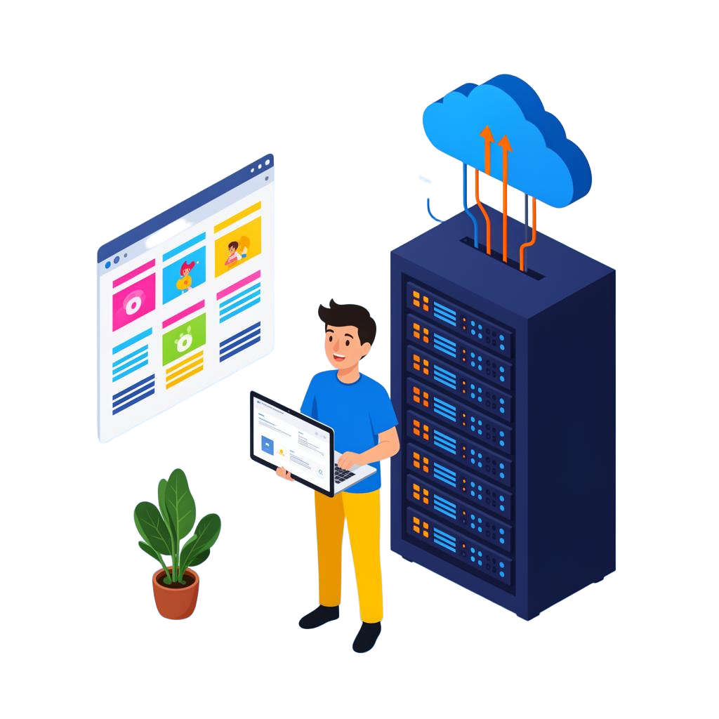 Premium web hosting illustration
